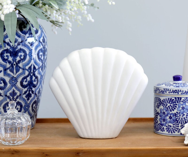 Sophy White Scallop Vase Large