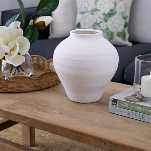 Canyon Taper White Terracotta Vase