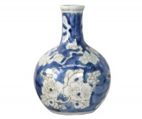 Columbine IV Blue Floral Vase - Long Neck