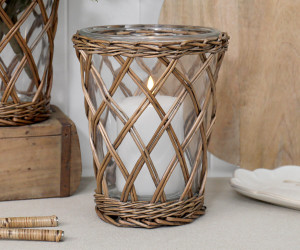 Large Cotswold Wicker Hurricane Vase