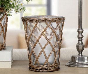 Large Cotswold Wicker Hurricane Vase