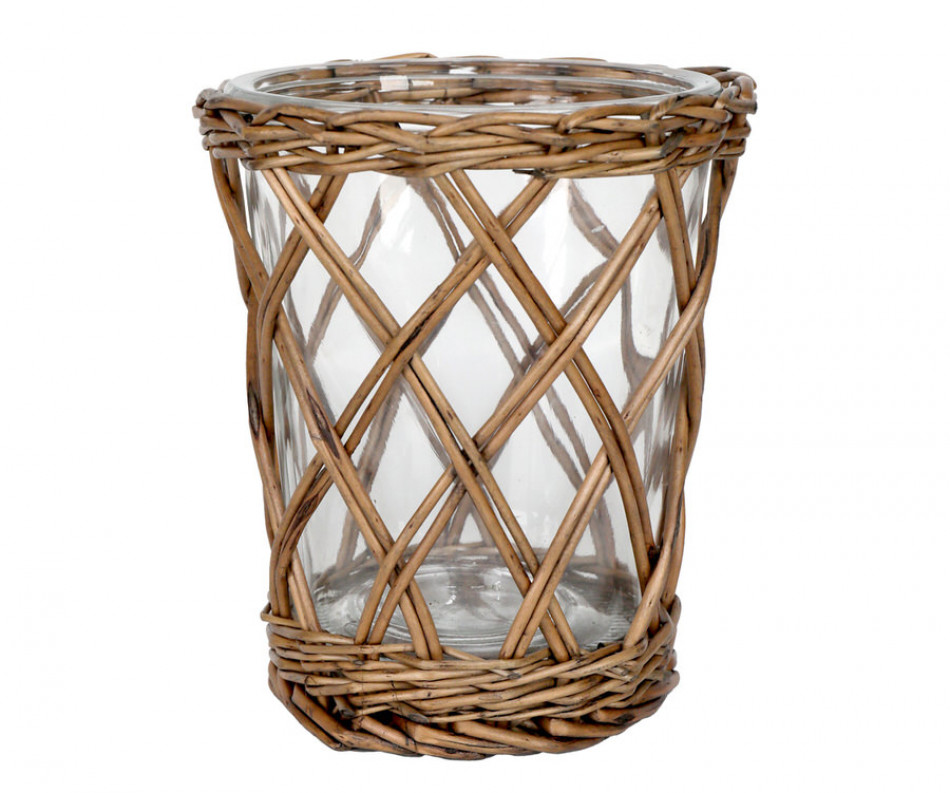 Small Cotswold Wicker Hurricane Vase