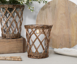 Small Cotswold Wicker Hurricane Vase
