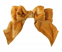 Gold Velvet Bow on Clip