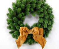 Gold Velvet Bow on Clip