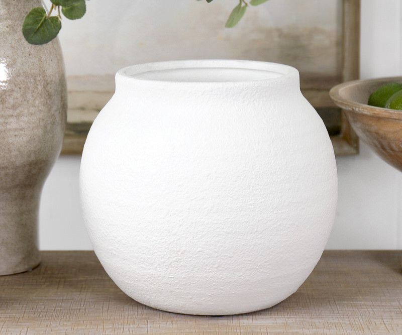 Canyon White Terracotta Vase