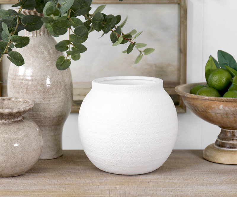 Canyon White Terracotta Vase