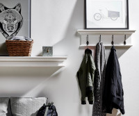 Halifax White 4 Hook Coat Rack