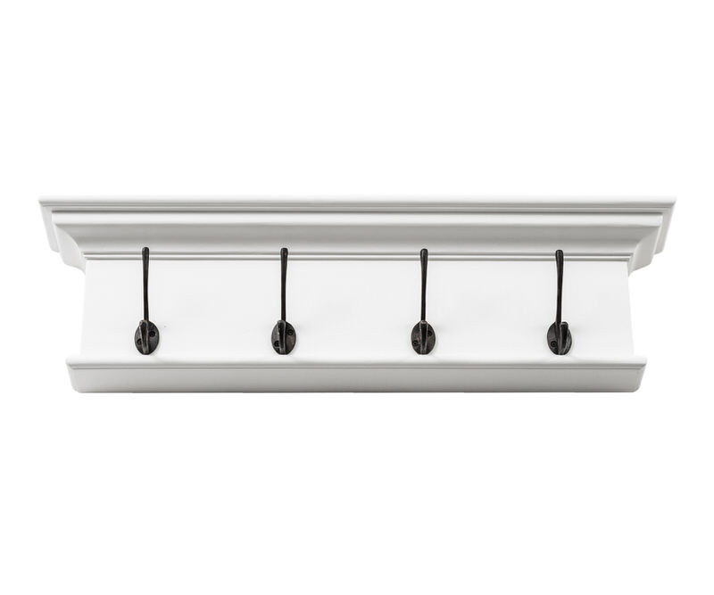 Halifax White 4 Hook Coat Rack