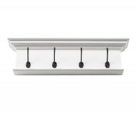 Halifax White 4 Hook Coat Rack