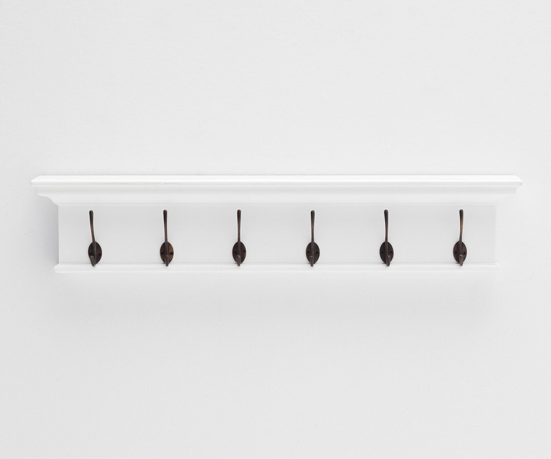 Halifax White 6 Hook Coat Rack