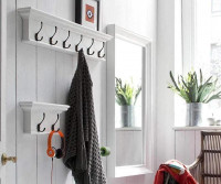 Halifax White 6 Hook Coat Rack