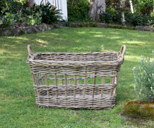 Westport Rectangle Washing Basket - Antique Grey Cane