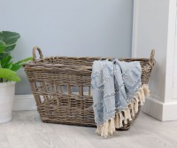 Westport Rectangle Washing Basket - Antique Grey Cane