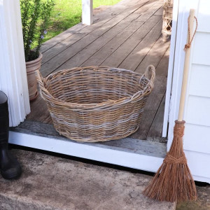 Cooper Washing Basket Antique Grey Cane