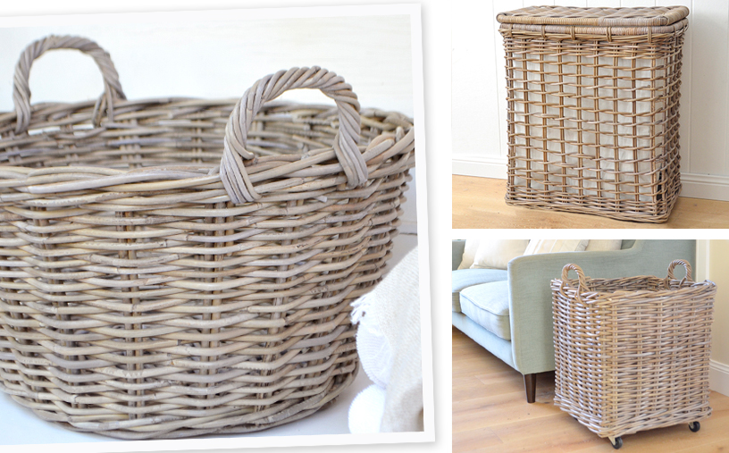 Rattan Laundry Baskets Woven Wicker/Cane