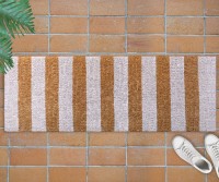White Stripes Long Doormat - PVC Backed
