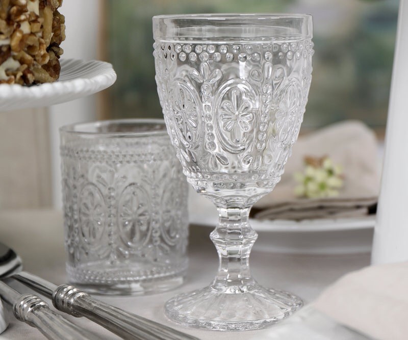 Set 6 Alexandra Embossed Wine Glasses