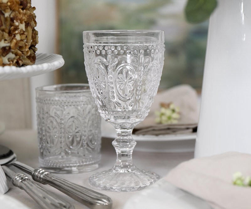 Set 6 Alexandra Embossed Wine Glasses