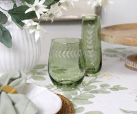 Set 2 Belvedere Green Wine Glasses