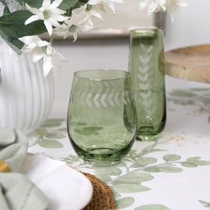 Set 4 Belvedere Green Wine Glasses, a drinkware piece designed for serving beverages at the table