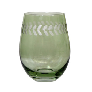 Set 4 Belvedere Green Wine Glasses, a practical vessel for drinks with decorative tabletop appeal
