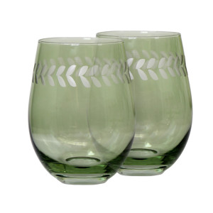 Set 4 Belvedere Green Wine Glasses, a drinkware piece for serving and tabletop use