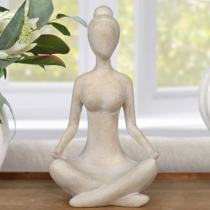 Nahla Seated Woman Sculpture, indoor accent seating