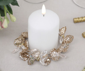 Lumiere Gold Leaf Candle Wreath