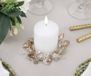 Lumiere Gold Leaf Candle Wreath