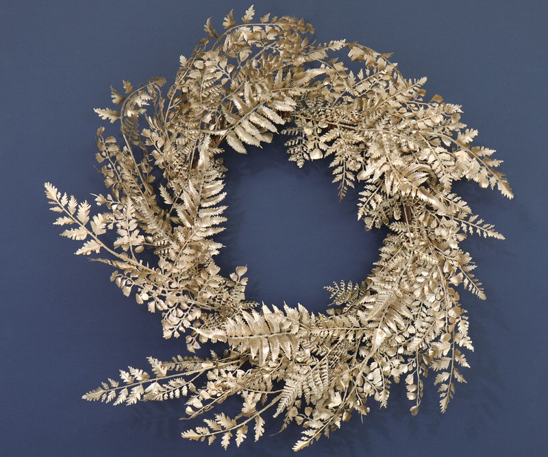 Champagne Gold Ferns Wreath